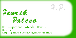 henrik palcso business card